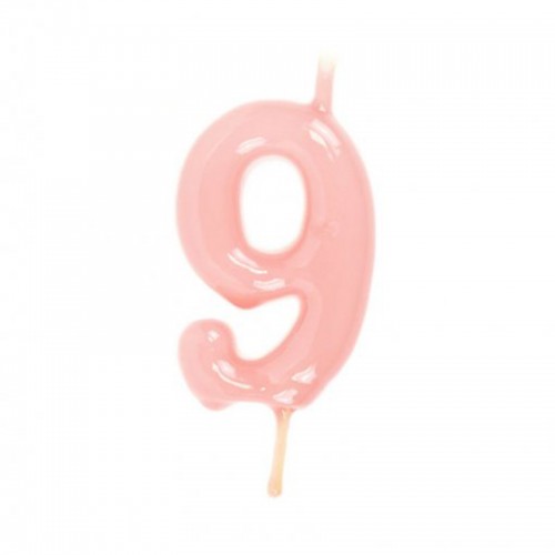 Vela Número 9 Rosa Claro